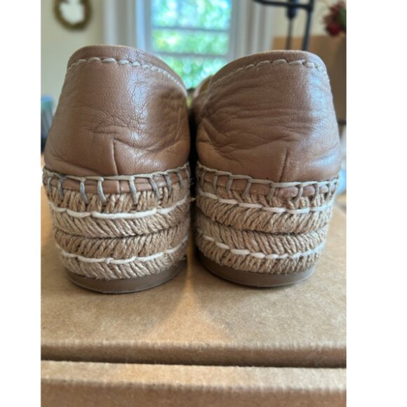 Prada Tan Leather Espadrille Platform Slip Ons | Women’s Size 39 (US 8.5) - Picture 3 of 10